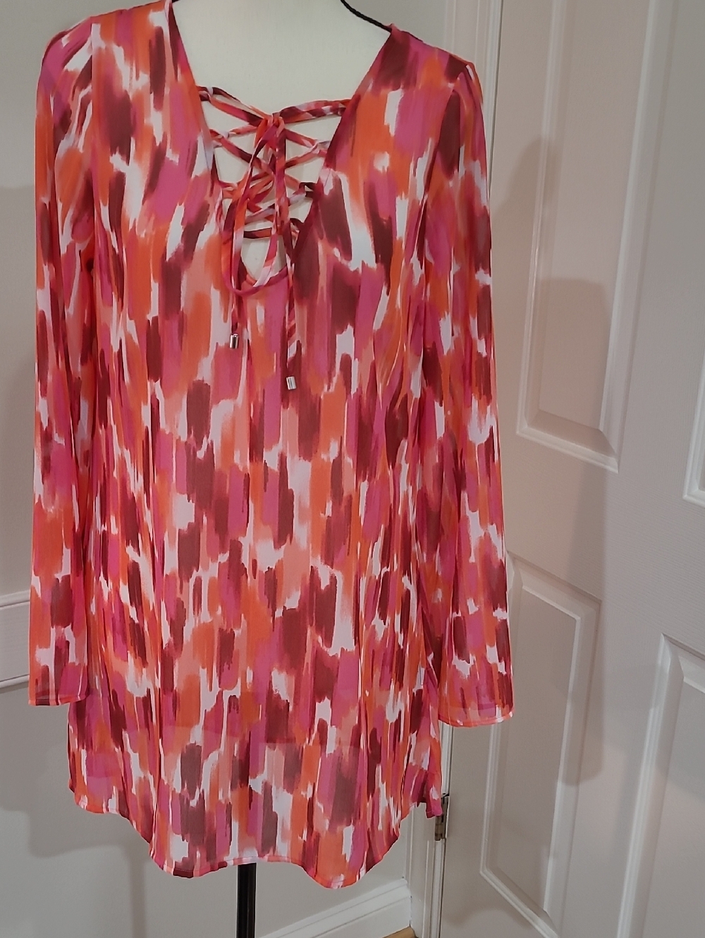 Catalina Abstract Print Tunic Style Blouse - Size S